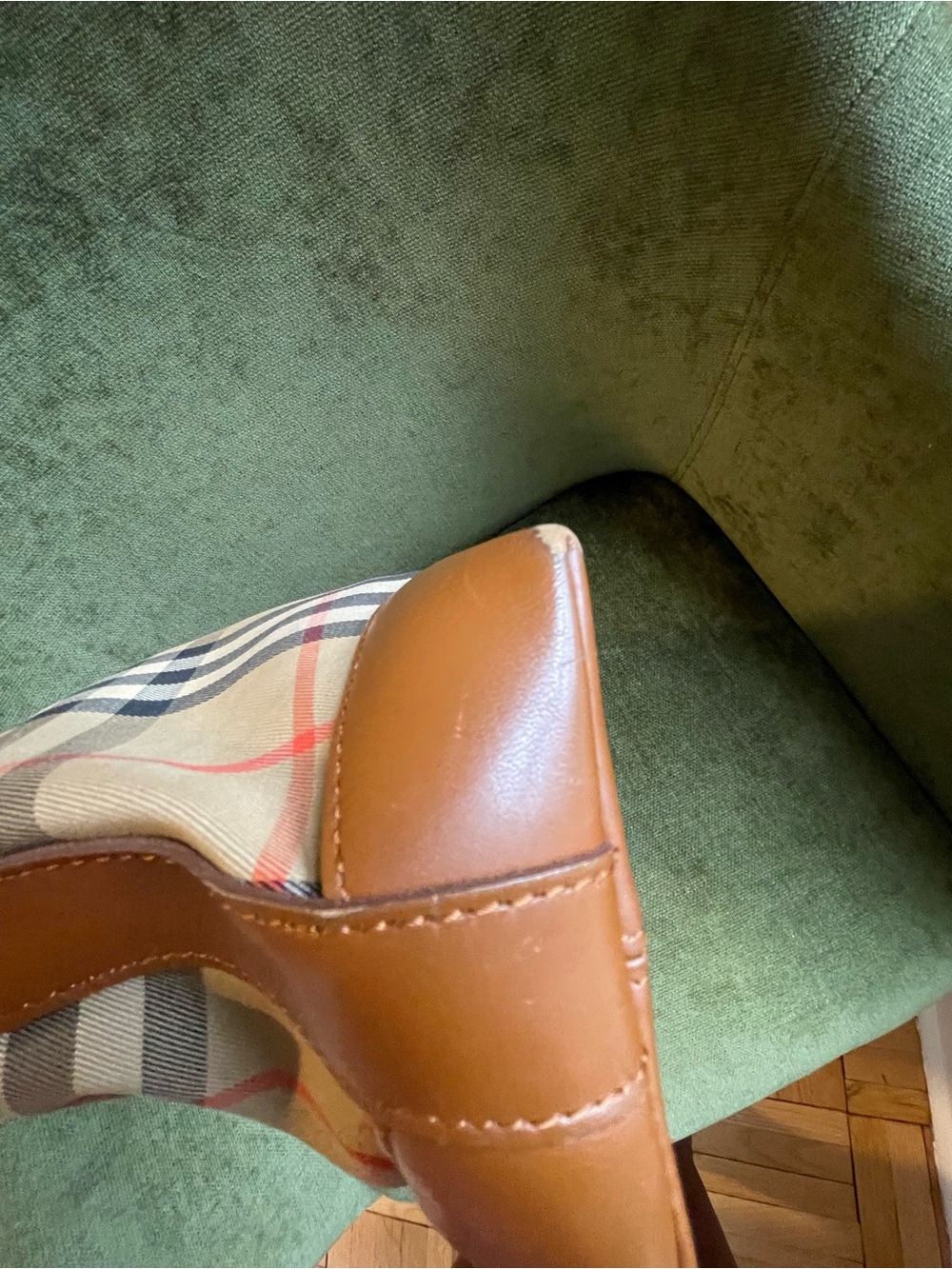 Burberry Check Satchel in Beige, Brown and Black - Picture 11 of 12